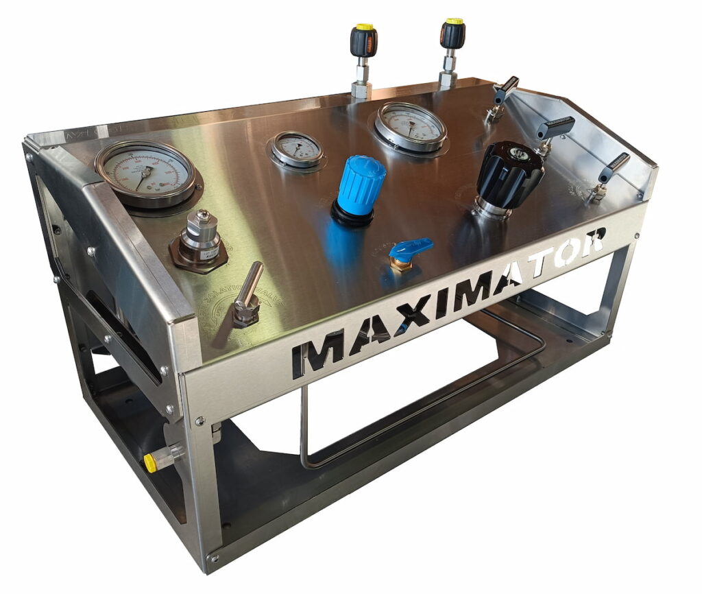 Maximator Australia’s newly re-designed Gas Booster Station, engineered for all gases and pressures.